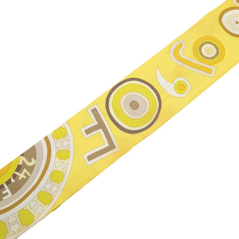 Hermes Twilly Tohu Bohu Chaos Scarf Yellow Silk — view 4