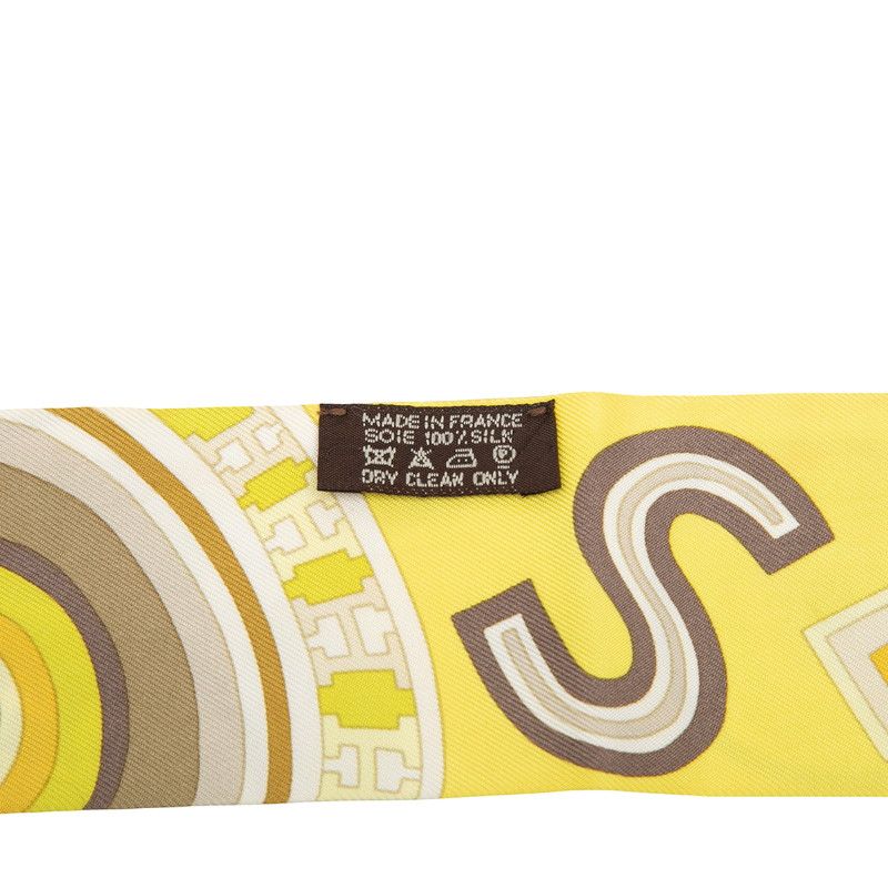 Hermes Twilly Tohu Bohu Chaos Scarf Yellow Silk — view 7
