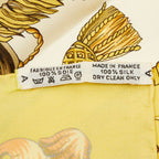 Hermes Carre 90 LV Dovicvs Magnvs White Louis Xiv on a Horse Scarf Yellow Silk — view 5