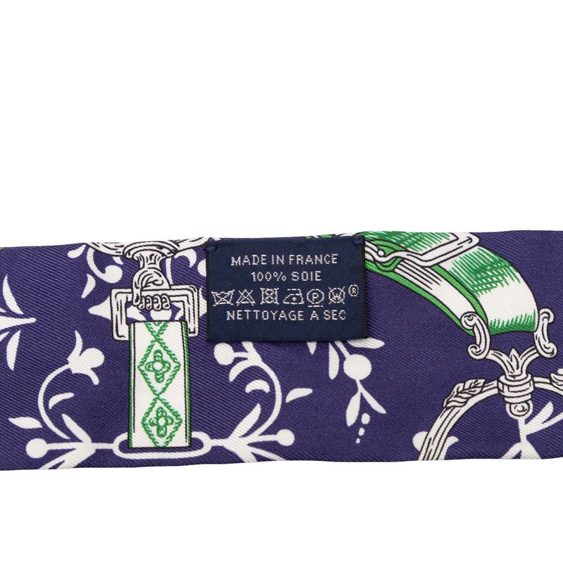 Hermes Twilly Etriers Remix Stirrup Scarf Navy Silk — view 4