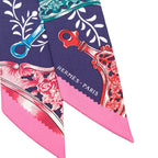 Hermes Twilly Etriers Remix Stirrup Scarf Navy Silk — view 2