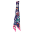 Hermes Twilly Etriers Remix Stirrup Scarf Navy Silk