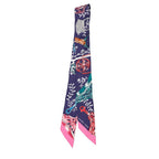 Hermes Twilly Etriers Remix Stirrup Scarf Navy Silk