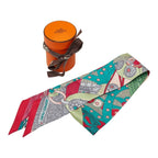 Hermes Twilly Selle de Dignitaire High Official's Saddle Scarf Multicolor Silk — view 5
