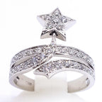 Chanel 18k White Gold Comet Diamond Ring Star Polished — view 3