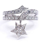 Chanel 18k White Gold Comet Diamond Ring Star Polished — view 2