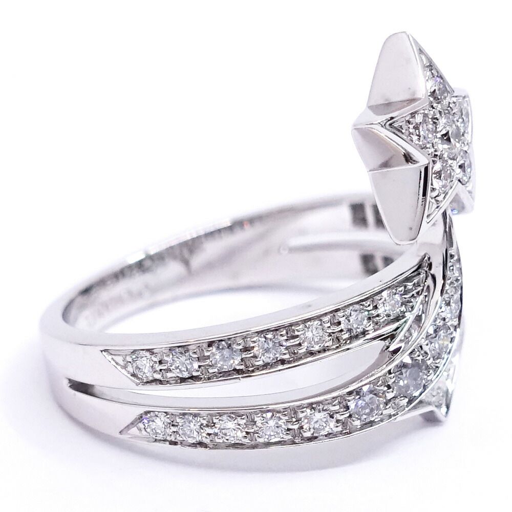 Chanel 18k White Gold Comet Diamond Ring Star Polished — view 5