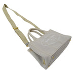 Prada Tote Shoulder Bag 2-Way Canvas Canapa Mini Light Gray — view 4