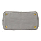 Prada Tote Shoulder Bag 2-Way Canvas Canapa Mini Light Gray — view 3