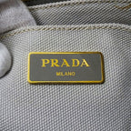 Prada Tote Shoulder Bag 2-Way Canvas Canapa Mini Light Gray — view 6
