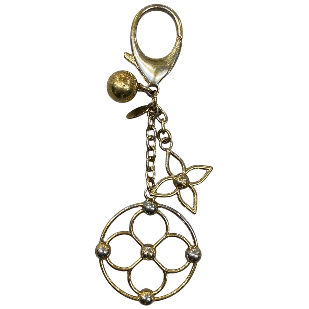 Louis Vuitton Bag Charm Key Holder Blue Gold — view 2