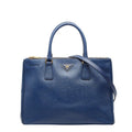 Prada Galleria 2-Way Shoulder Bag Blue Saffiano Leather