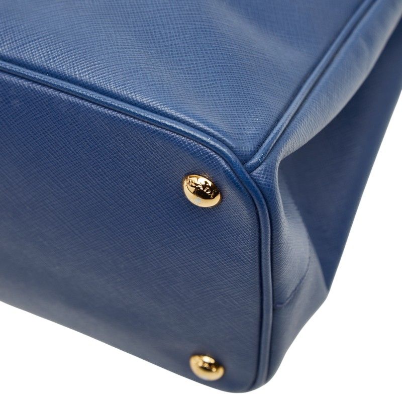 Prada Galleria 2-Way Shoulder Bag Blue Saffiano Leather — view 4