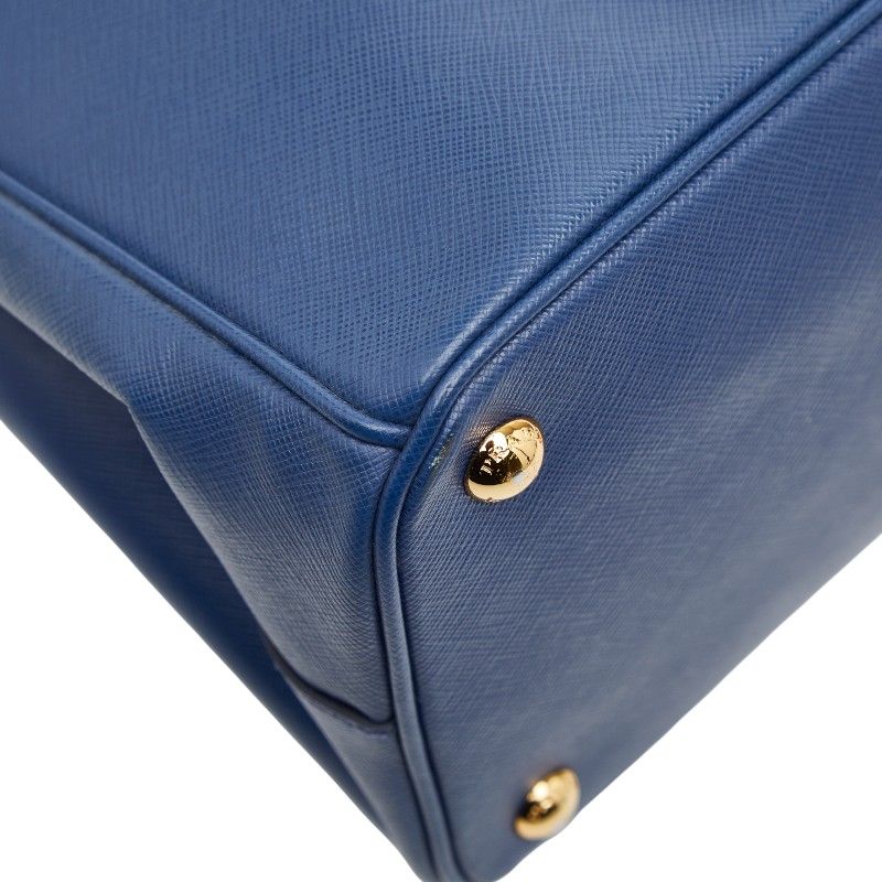 Prada Galleria 2-Way Shoulder Bag Blue Saffiano Leather — view 7