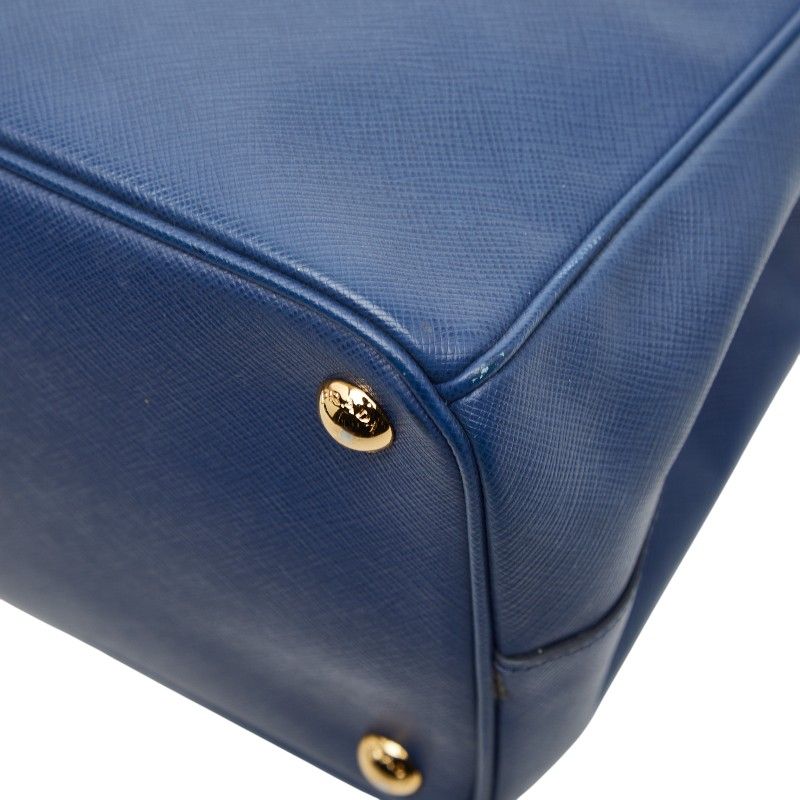 Prada Galleria 2-Way Shoulder Bag Blue Saffiano Leather — view 6