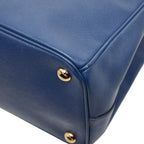 Prada Galleria 2-Way Shoulder Bag Blue Saffiano Leather — view 6