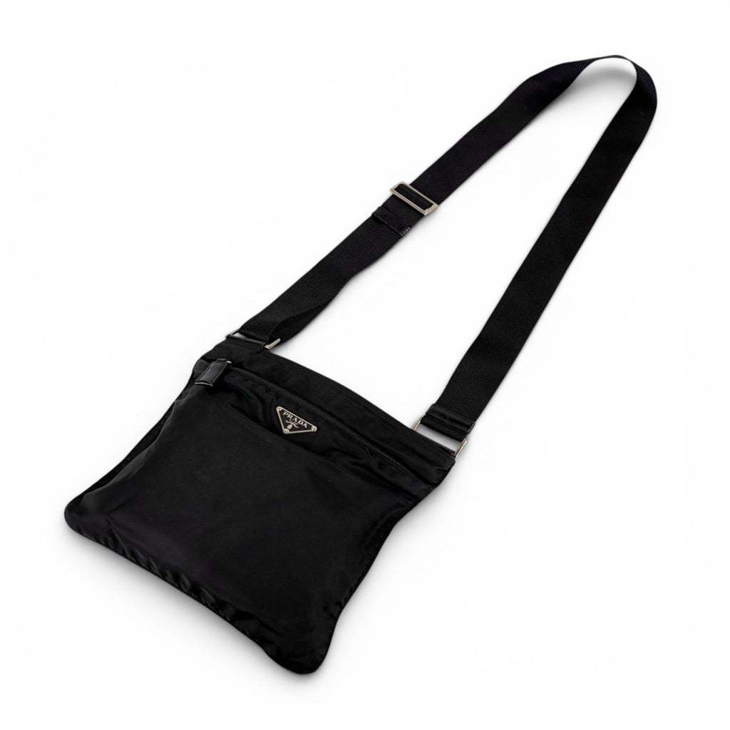 Prada Triangle Logo Tessuto Nylon Mini Shoulder Bag Crossbody Black Nero — view 2