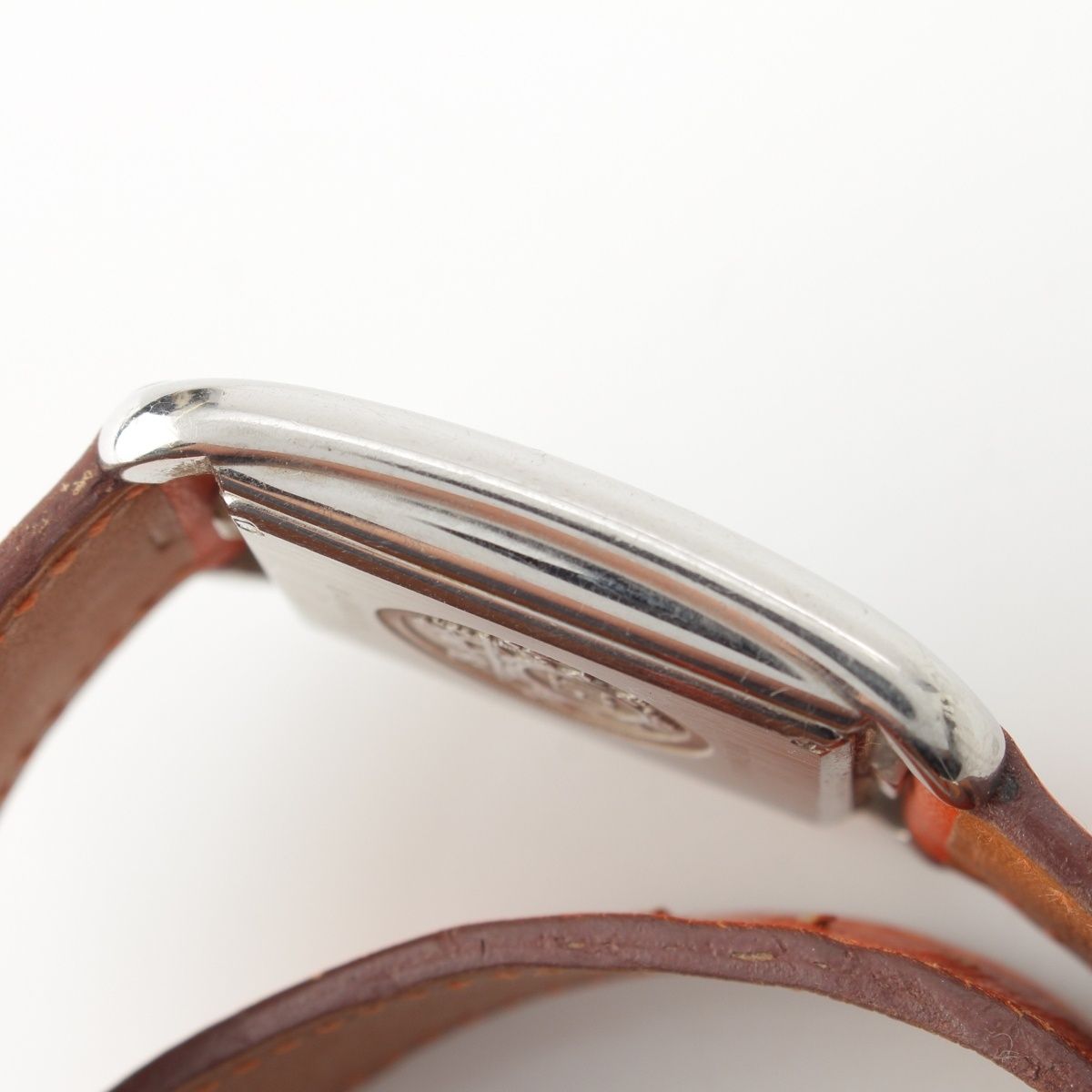 Hermes Capecod Double Tour SS Leather Watch Wallet Quartz White Dial Orange — view 6