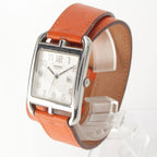 Hermes Capecod Double Tour SS Leather Watch Wallet Quartz White Dial Orange — view 2