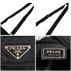 Prada Triangle Logo Tessuto Nylon Mini Shoulder Bag Crossbody Black Nero — view 8