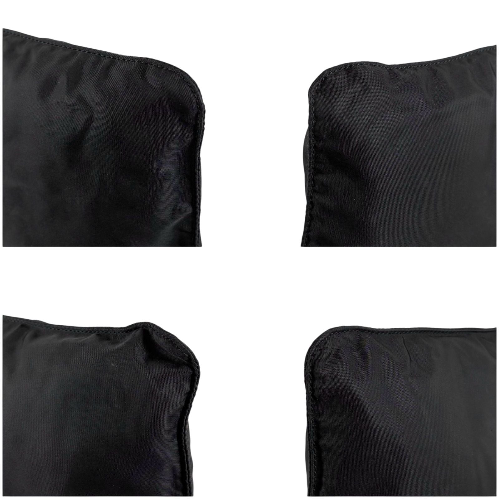 Prada Triangle Logo Tessuto Nylon Mini Shoulder Bag Crossbody Black Nero — view 6