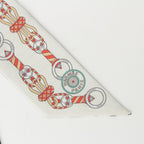 Hermes Twilly Harnais en Rosace Harness Rose Window Silk Scarf Beige — view 6