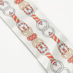 Hermes Twilly Harnais en Rosace Harness Rose Window Silk Scarf Beige — view 5