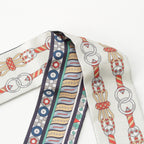 Hermes Twilly Harnais en Rosace Harness Rose Window Silk Scarf Beige — view 2