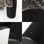 Dior Naughtily-d Mesh Lace Up Block Heels Booties Shoes Black — view 9