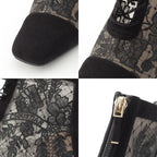 Dior Naughtily-d Mesh Lace Up Block Heels Booties Shoes Black — view 8