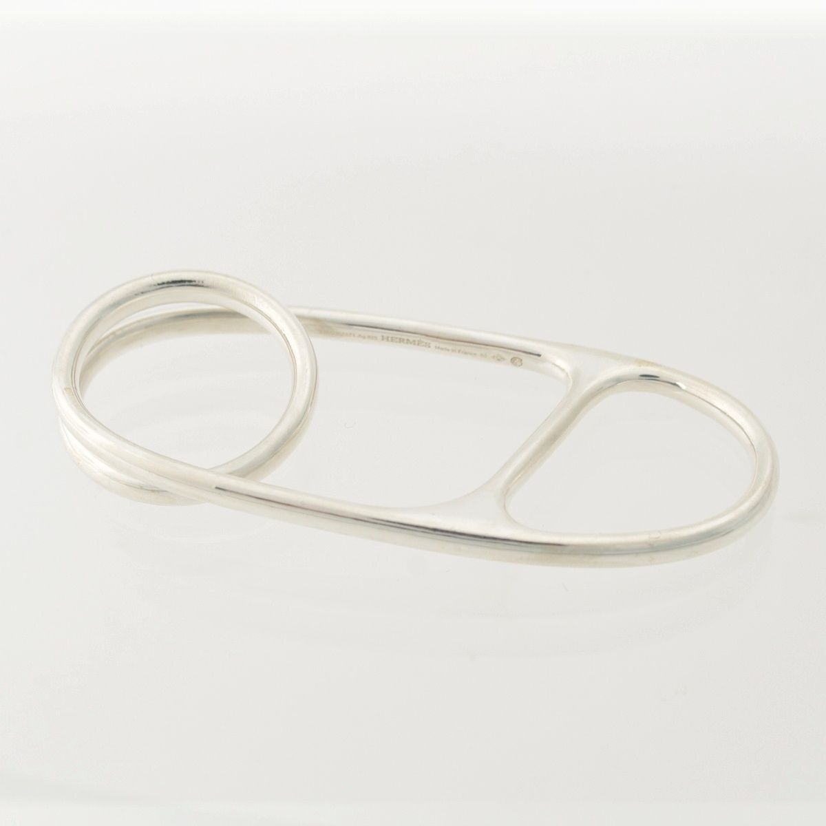Hermes Chaine D'ancre Punk Triple Ring Silver