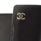 Chanel Leather CC Logo Side Gore Platform Thick Sole Long Boots Shoes Black 39c — view 8