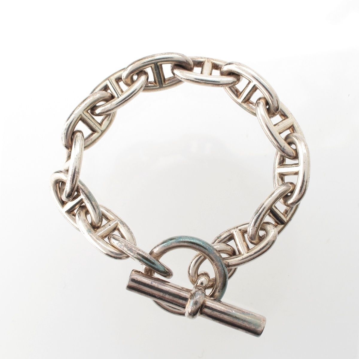 Hermes Chaine D'ancre GM Bracelet Bangle 925 Sterling Silver