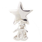 Chanel Silver CC Logo Star Earrings — view 3