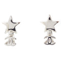 Chanel Silver CC Logo Star Earrings