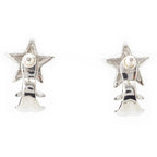 Chanel Silver CC Logo Star Earrings — view 2