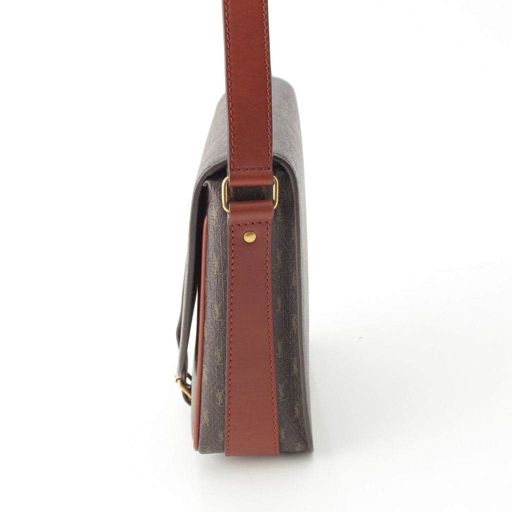 Saint Laurent le Monogram Satchel Leather Shoulder Bag Brown — view 3
