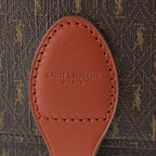 Saint Laurent le Monogram Satchel Leather Shoulder Bag Brown — view 8