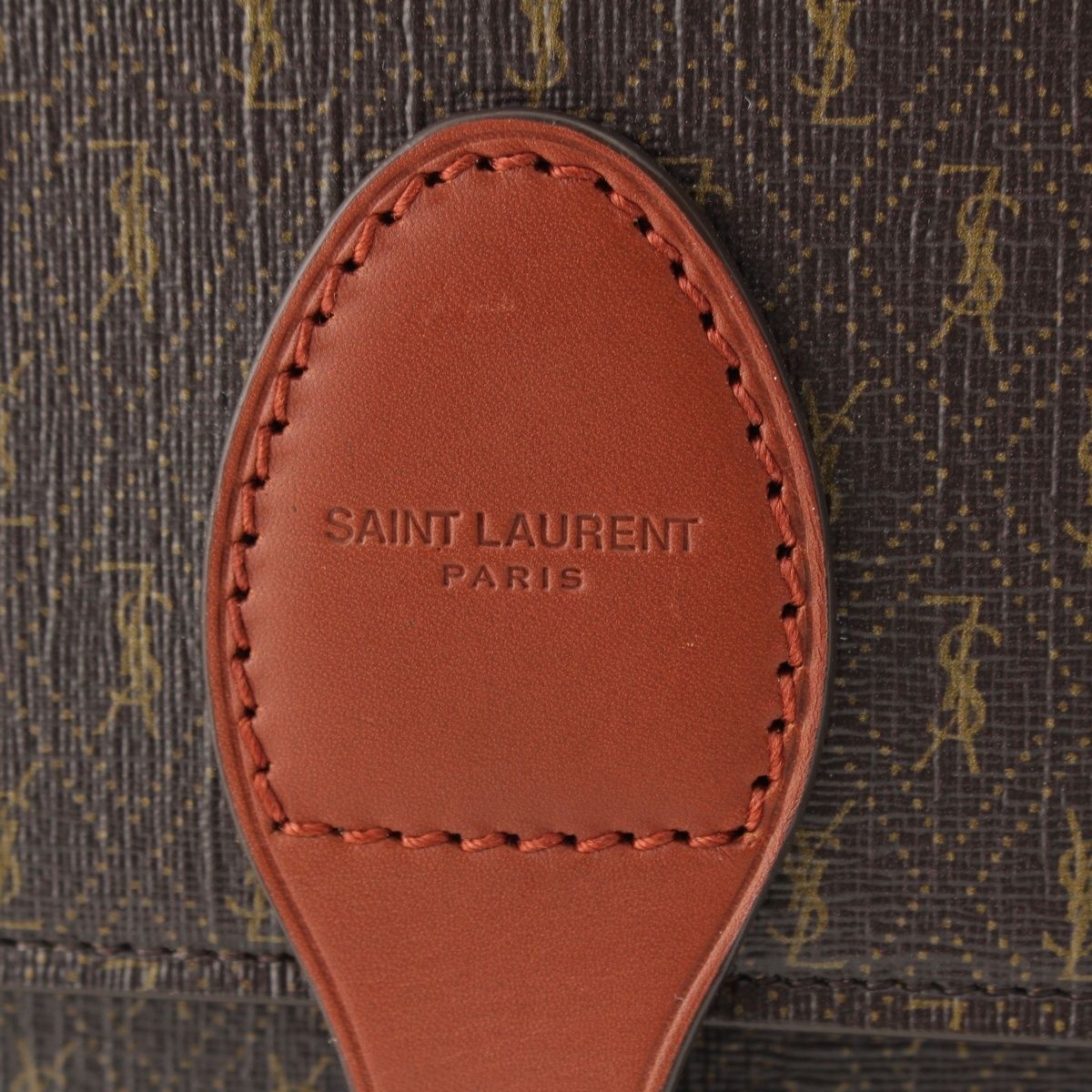 Saint Laurent le Monogram Satchel Leather Shoulder Bag Brown — view 8