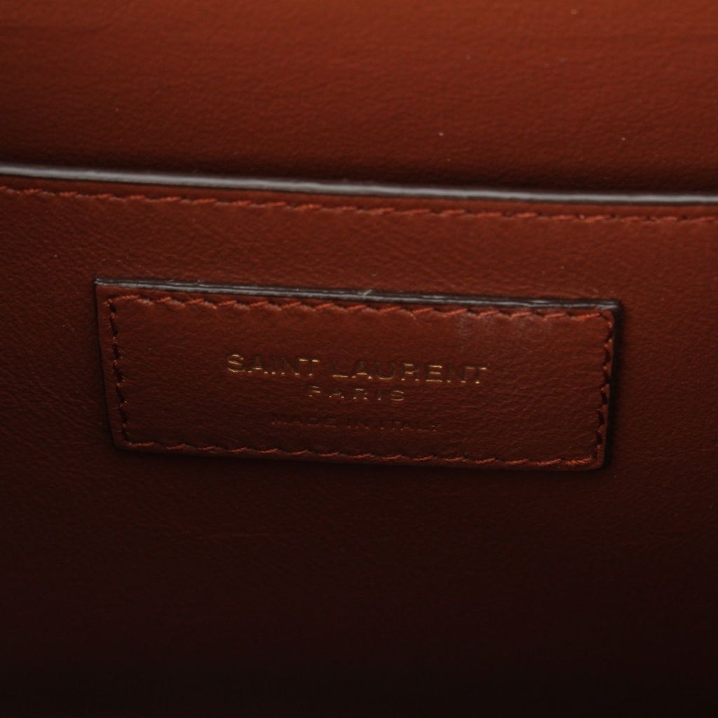 Saint Laurent le Monogram Satchel Leather Shoulder Bag Brown — view 7
