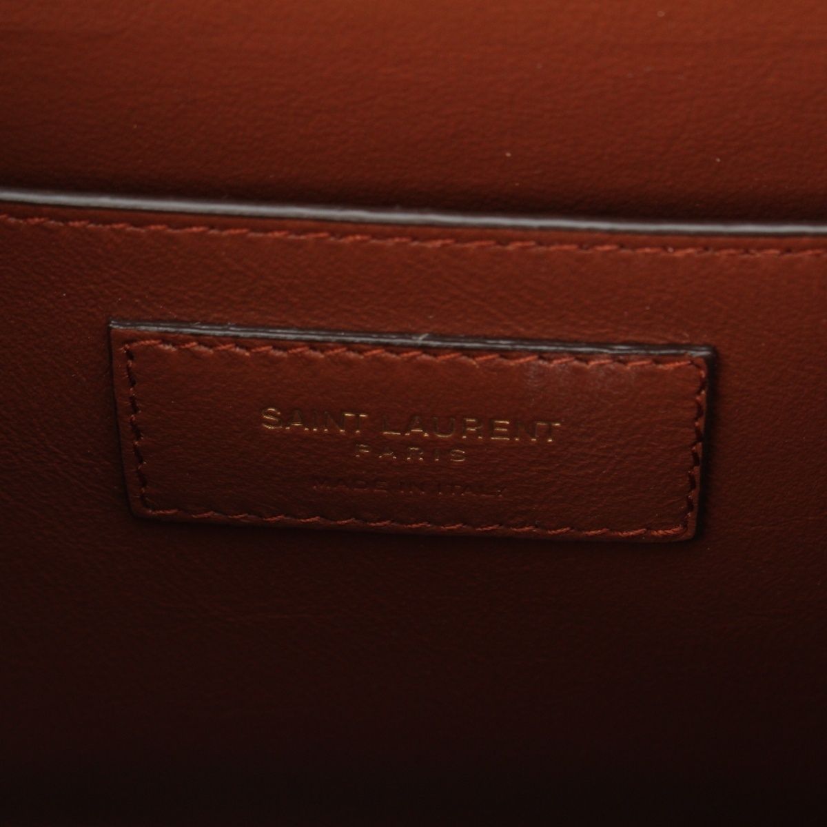 Saint Laurent le Monogram Satchel Leather Shoulder Bag Brown — view 7