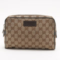 Gucci GG Canvas Leather 2-Way Belt Bag Crossbody Waist Pouch Shoulder Brown