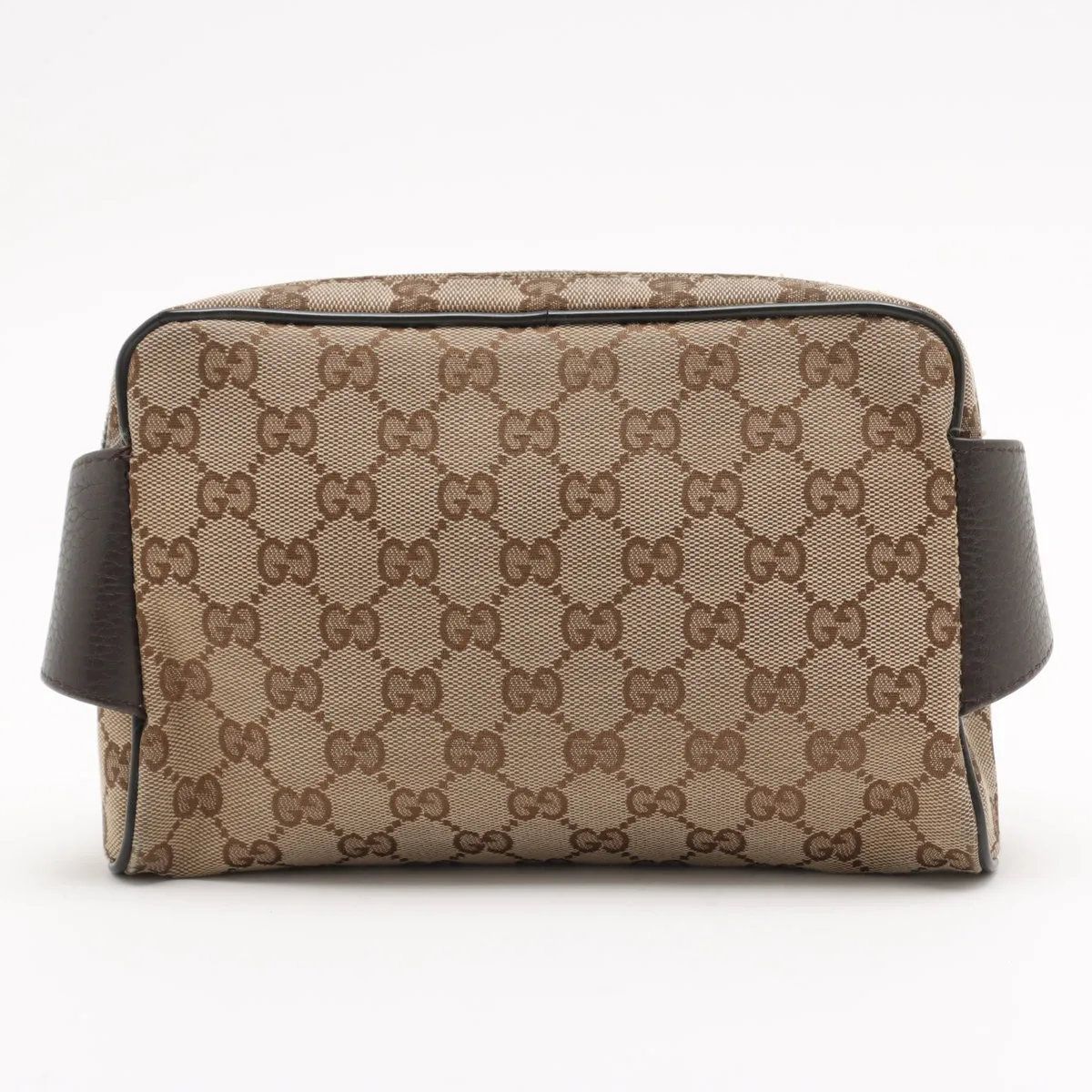 Gucci GG Canvas Leather 2-Way Belt Bag Crossbody Waist Pouch Shoulder Brown — view 2