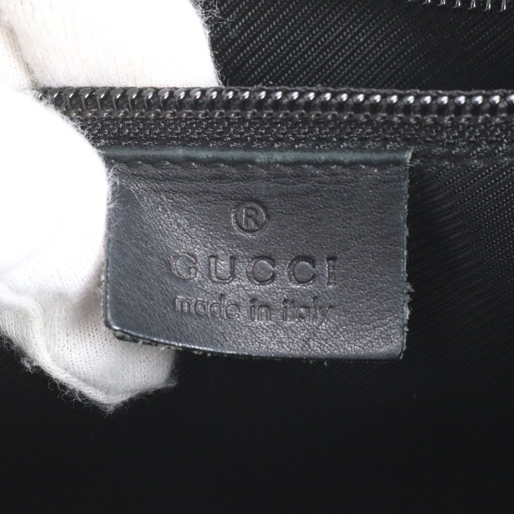 Gucci GG Canvas Leather Tote Shoulder Hand Black — view 9