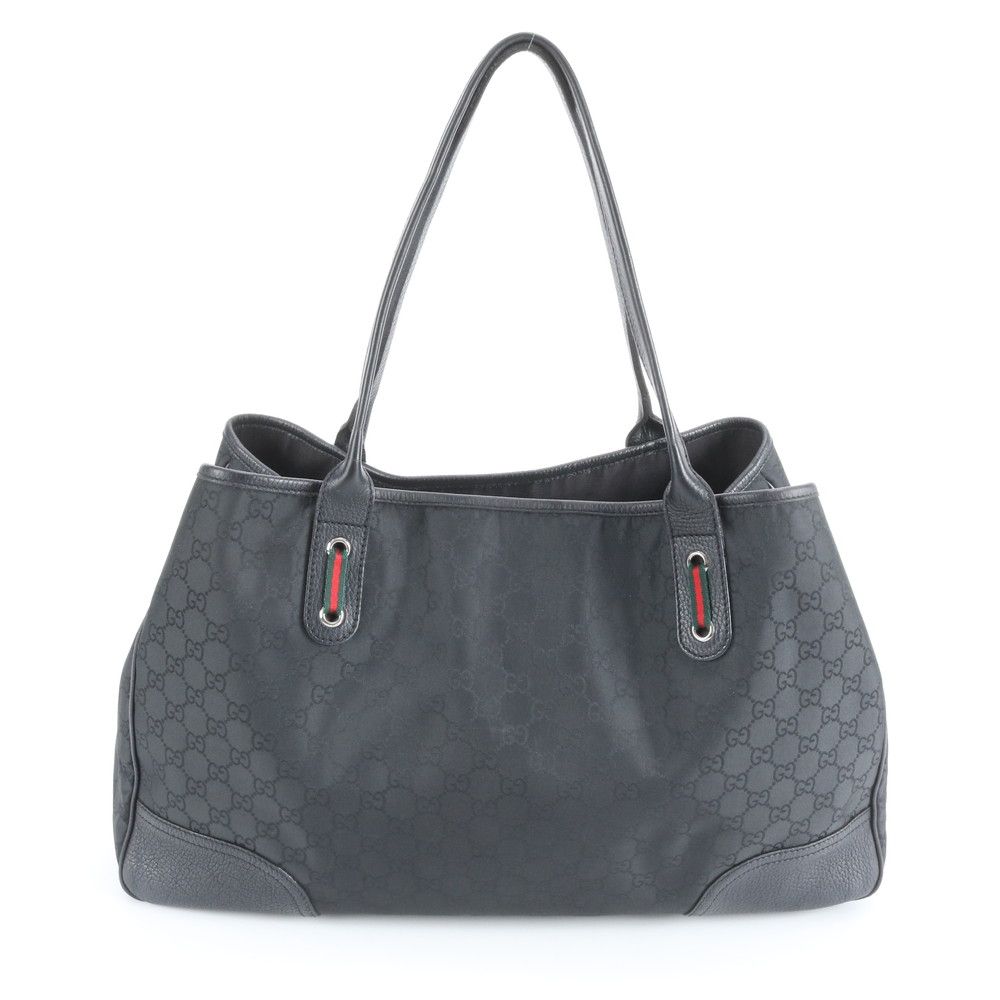 Gucci Sherry Line GG Nylon Leather Tote Shoulder Black — view 3