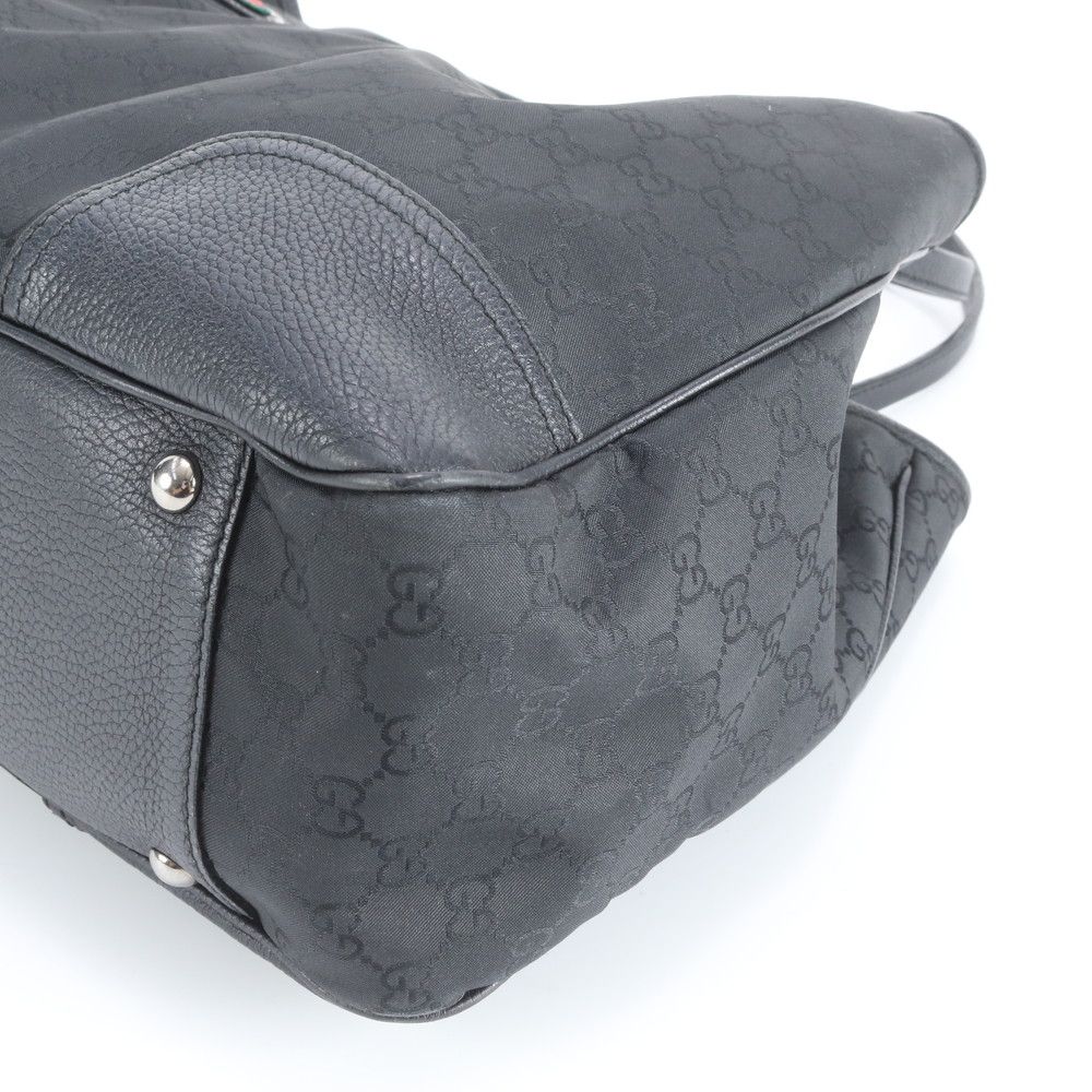 Gucci Sherry Line GG Nylon Leather Tote Shoulder Black — view 4
