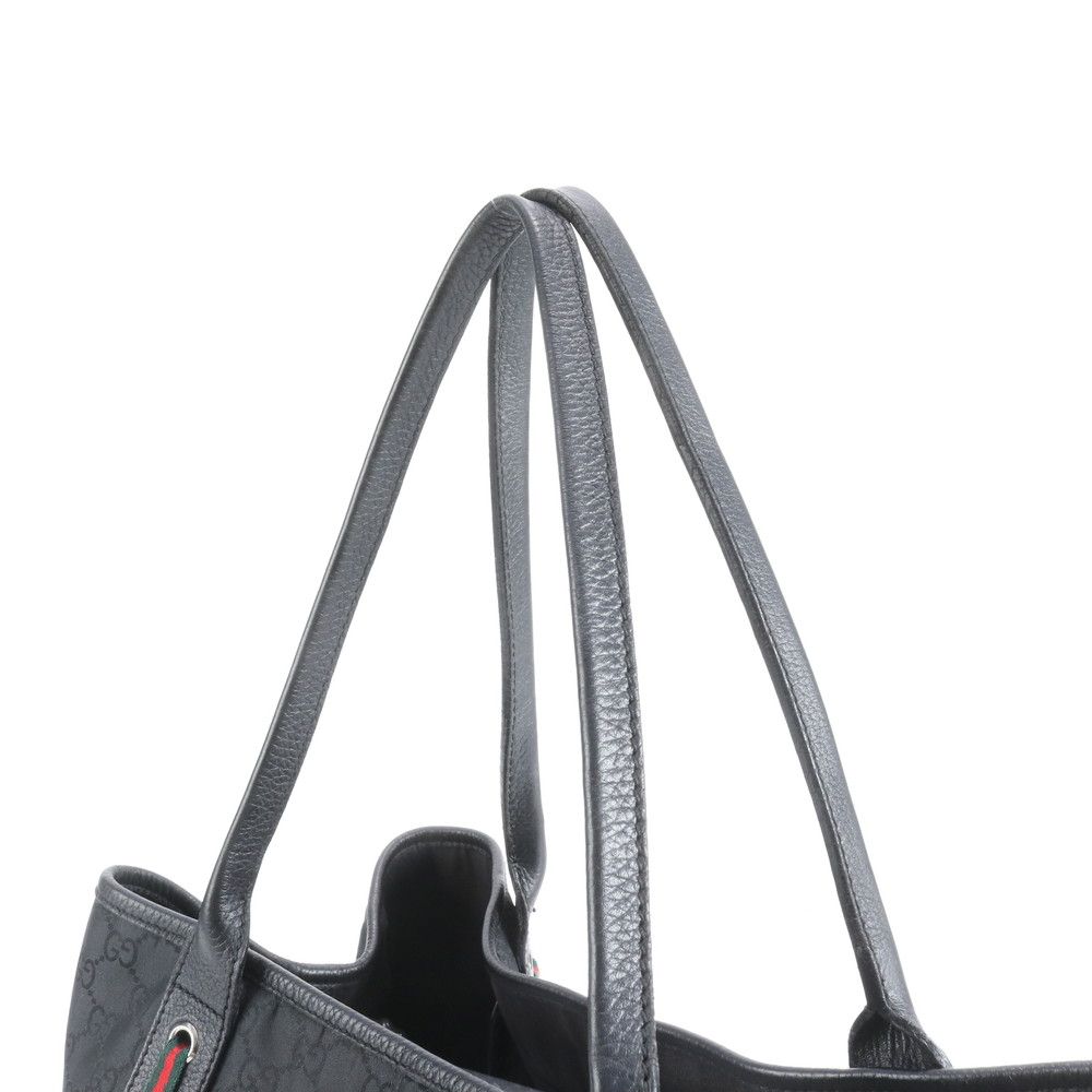 Gucci Sherry Line GG Nylon Leather Tote Shoulder Black — view 2
