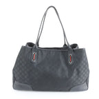 Gucci Sherry Line GG Nylon Leather Tote Shoulder Black