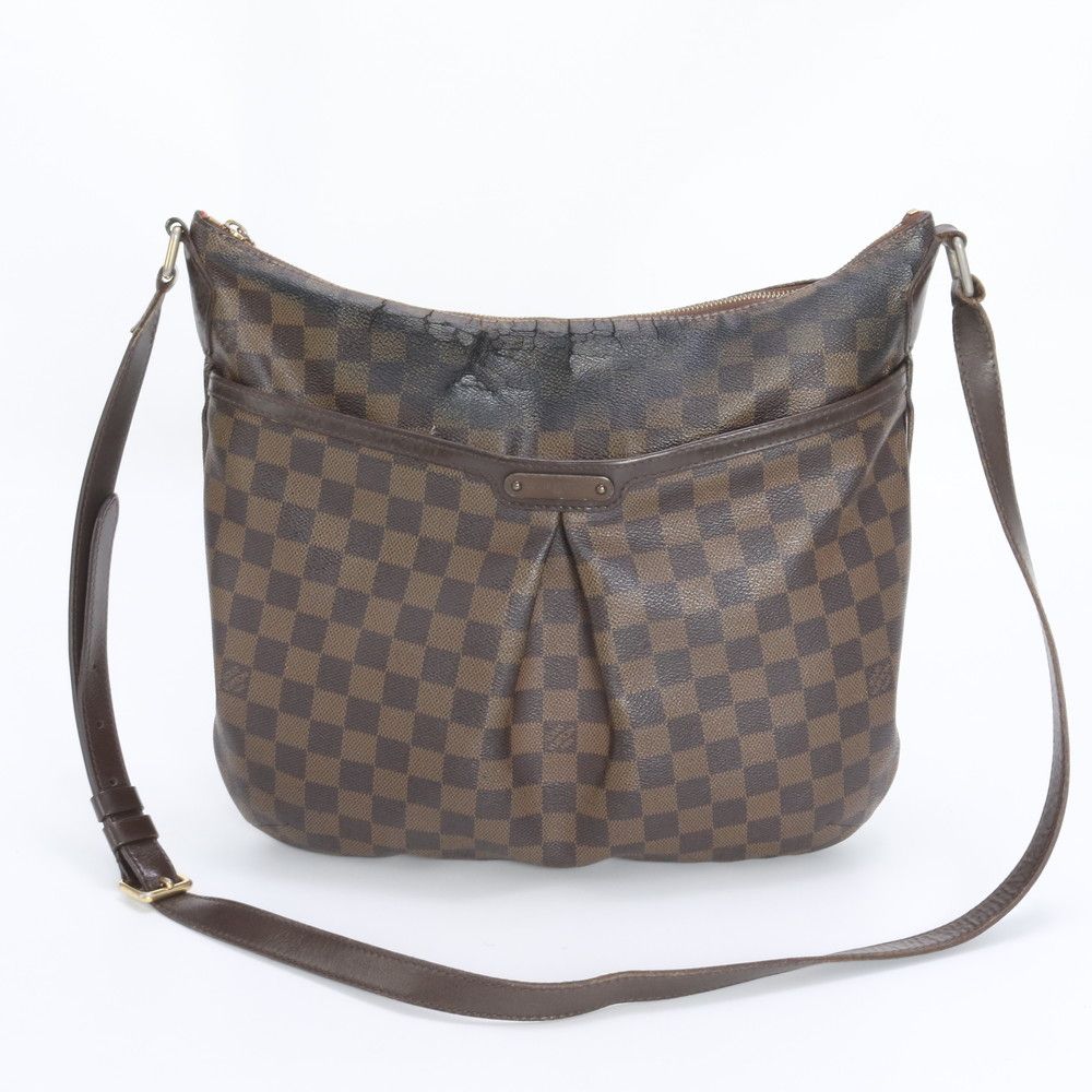 Louis Vuitton Damier Blue Msbeli GM Leather Shoulder Bag Crossbody Brown