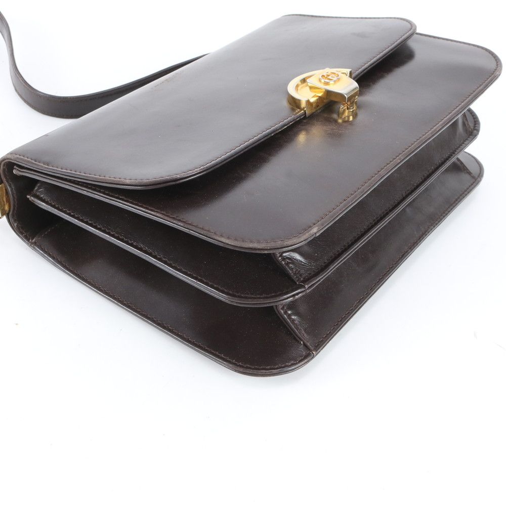 Gucci Vintage Leather Shoulder Bag Hand Brown — view 4